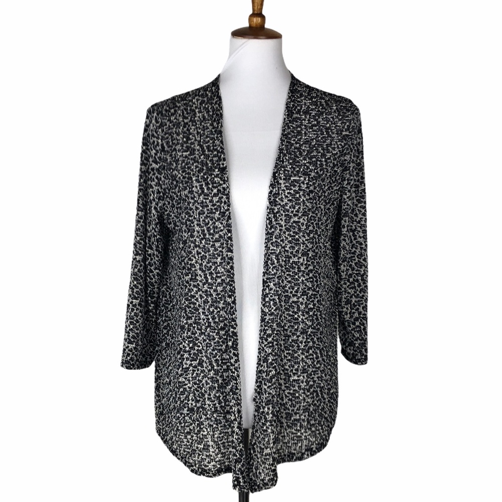 Chicos Easywear Leopard Top Open Front Sz. 1 (M)